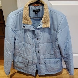 Women's Lands End light blue puffer coat